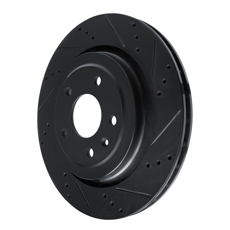 Chevrolet Corvette Brake Rotor (1) - Rear Right - R1 Concepts - Drilled & Slotted - Black - `14-`19